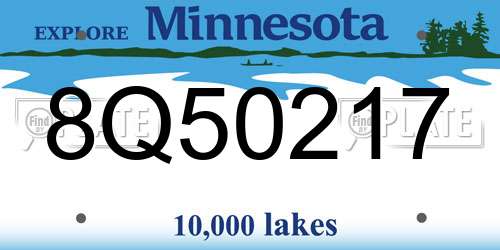 8Q50217 Minnesota License Plate