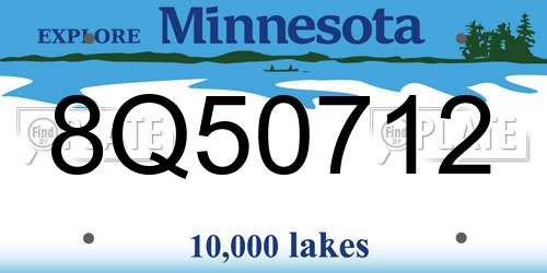 8Q50712 Minnesota License Plate