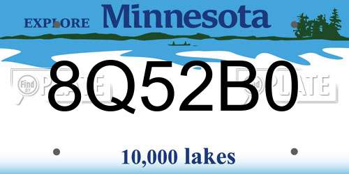 8Q52B0 Minnesota License Plate