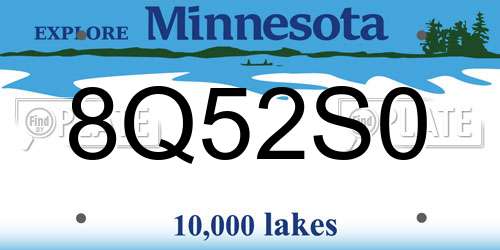 8Q52S0 Minnesota License Plate