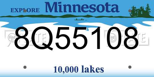 8Q55108 Minnesota License Plate