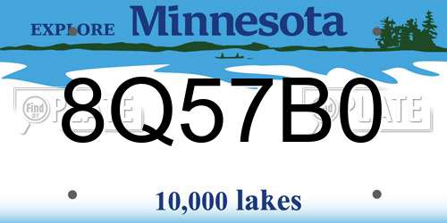 8Q57B0 Minnesota License Plate