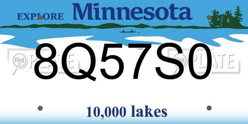 8Q57S0 Minnesota License Plate