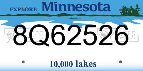 8Q62526 Minnesota License Plate