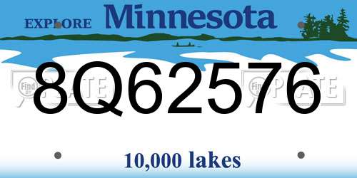 8Q62576 Minnesota License Plate