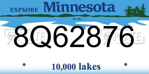 8Q62876 Minnesota License Plate