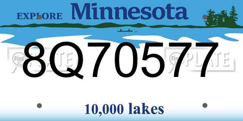 8Q70577 Minnesota License Plate