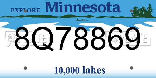 8Q78869 Minnesota License Plate