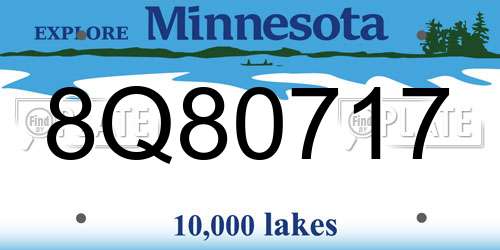 8Q80717 Minnesota License Plate