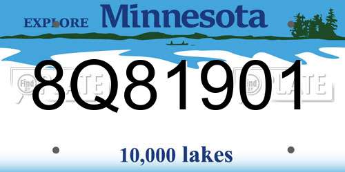 8Q81901 Minnesota License Plate