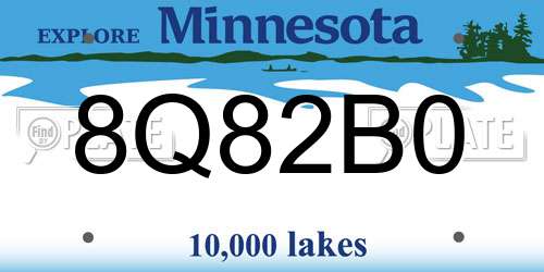 8Q82B0 Minnesota License Plate