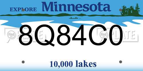 8Q84C0 Minnesota License Plate