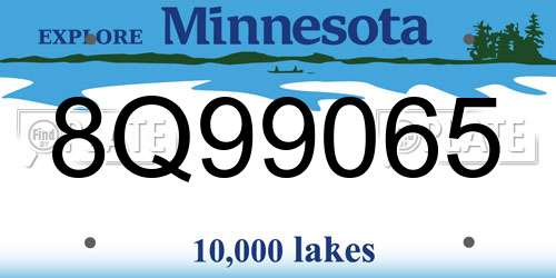 8Q99065 Minnesota License Plate