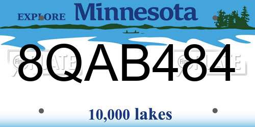 8QAB484 Minnesota License Plate