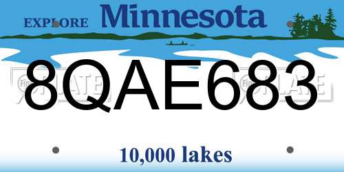 8QAE683 Minnesota License Plate