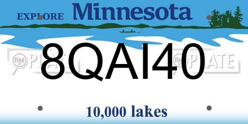 8QAI40 Minnesota License Plate