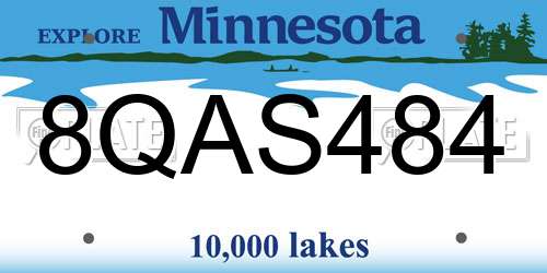 8QAS484 Minnesota License Plate