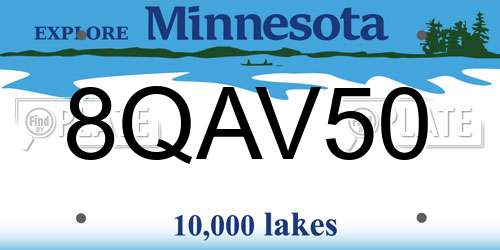 8QAV50 Minnesota License Plate