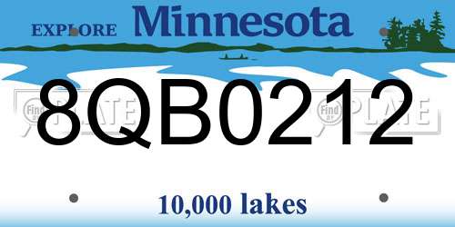 8QB0212 Minnesota License Plate