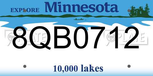 8QB0712 Minnesota License Plate
