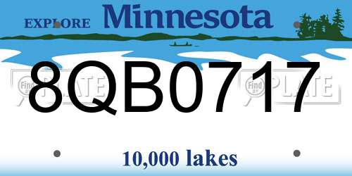 8QB0717 Minnesota License Plate
