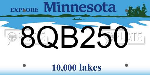 8QB250 Minnesota License Plate