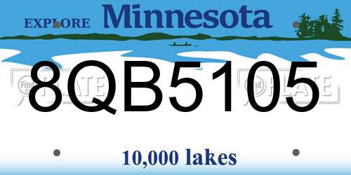 8QB5105 Minnesota License Plate