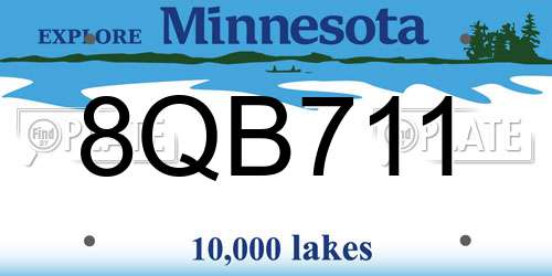 8QB711 Minnesota License Plate