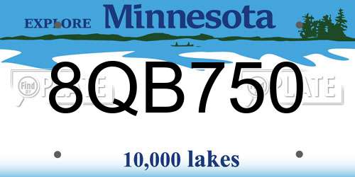 8QB750 Minnesota License Plate