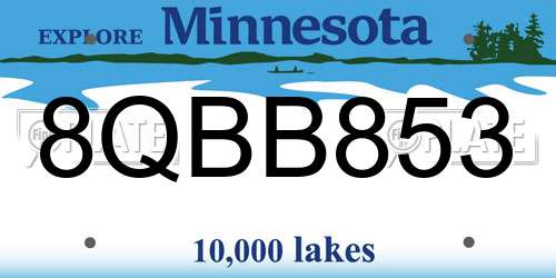 8QBB853 Minnesota License Plate