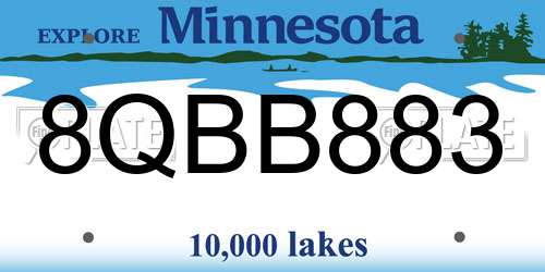 8QBB883 Minnesota License Plate