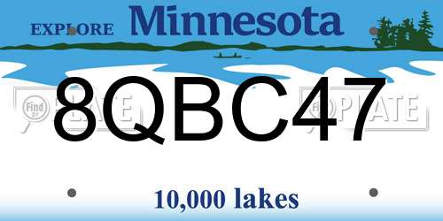 8QBC47 Minnesota License Plate