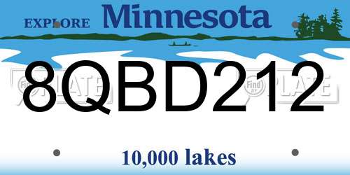 8QBD212 Minnesota License Plate