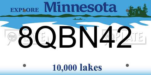 8QBN42 Minnesota License Plate