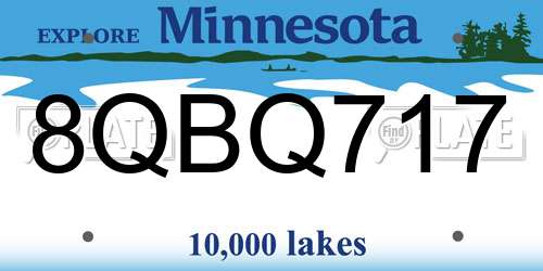 8QBQ717 Minnesota License Plate