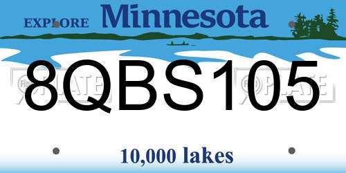 8QBS105 Minnesota License Plate