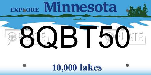 8QBT50 Minnesota License Plate