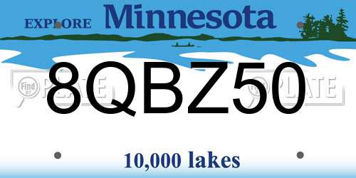 8QBZ50 Minnesota License Plate
