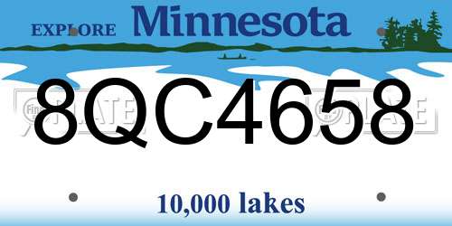 8QC4658 Minnesota License Plate