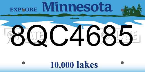 8QC4685 Minnesota License Plate