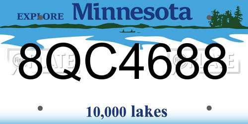 8QC4688 Minnesota License Plate