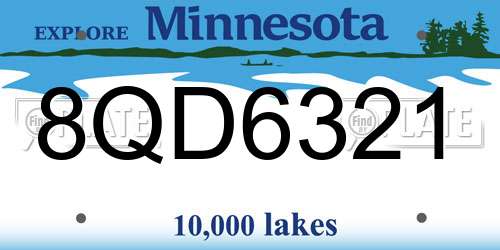 8QD6321 Minnesota License Plate