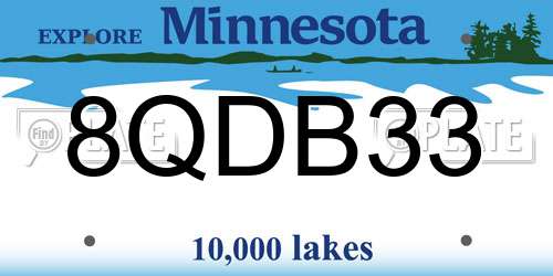 8QDB33 Minnesota License Plate