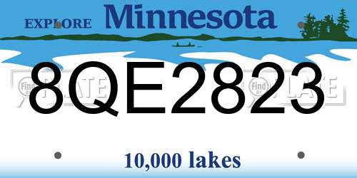 8QE2823 Minnesota License Plate