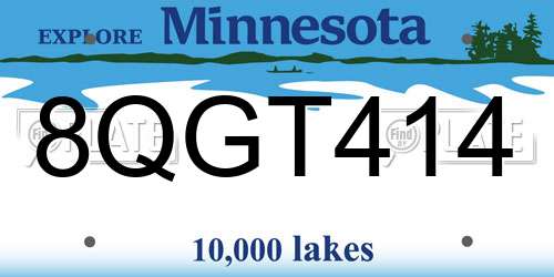 8QGT414 Minnesota License Plate