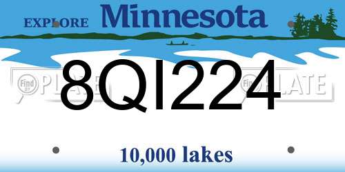 8QI224 Minnesota License Plate