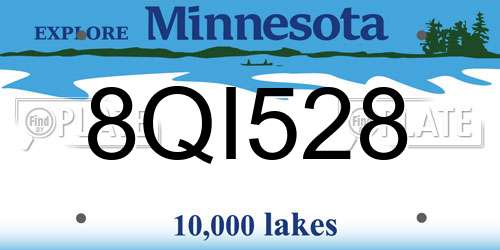 8QI528 Minnesota License Plate