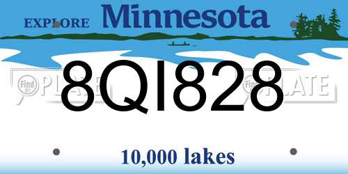 8QI828 Minnesota License Plate