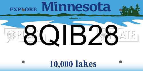 8QIB28 Minnesota License Plate