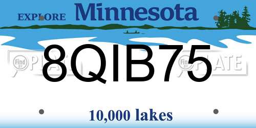 8QIB75 Minnesota License Plate